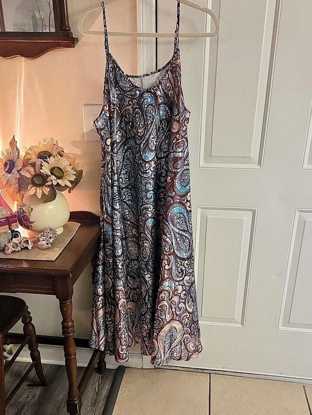 Shein Paisley Maxi Dress in Blue & Brown Like New